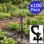 100 Stück Mikrodosiersystem 90º, Reichweite 1,7-2 m mit komplettem Mikro-Pickel 40 cm + Schlauch + Nippel