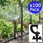 100 Stück Mikrodosiersystem 90º, Reichweite 1,7-2 m mit komplettem Mikro-Pickel 40 cm + Schlauch + Nippel