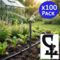 100 Stück Mikrodosiersystem 90º, Reichweite 1,7-2 m mit komplettem Mikro-Pickel 40 cm + Schlauch + Nippel