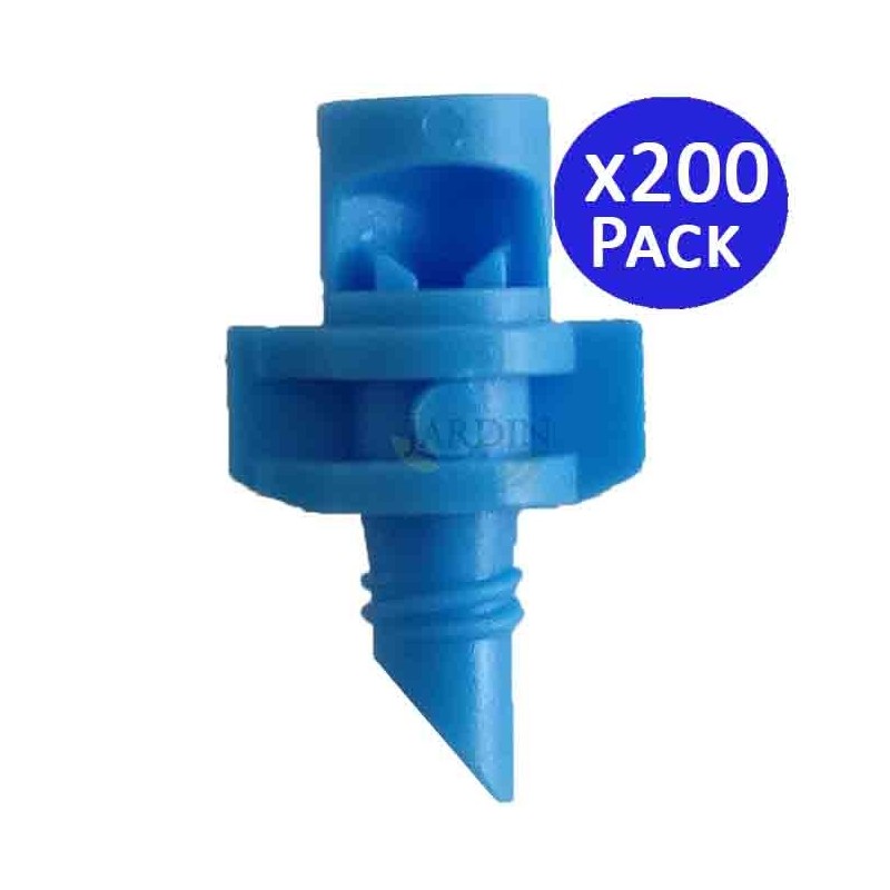 Lot de 200 Arroseur d'irrigation 90º - Buses de pulvérisation à 90º pour hydroponique, réfraction, mini arroseur d'eau 1 à 1,5 m Lot de 200 Arroseur d'irrigation 90º - Buses de pulvérisation à 90º pour hydroponique, réfraction, mini arroseur d'eau 1 à 1,5 m