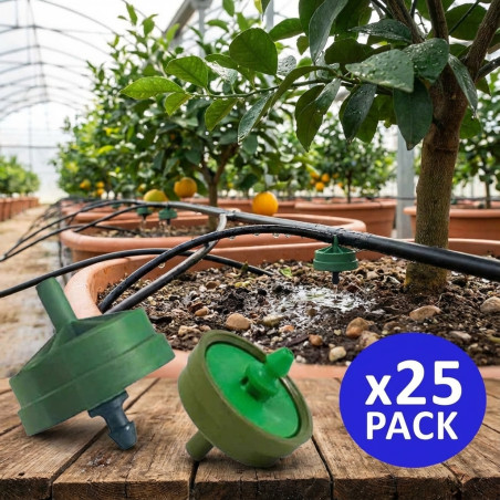 Set di 25 Gocciolatori autorregolanti Netafim 4 l/h, Gocciolatori di irrigazione in linea sistema micro, Irrigazione agricola