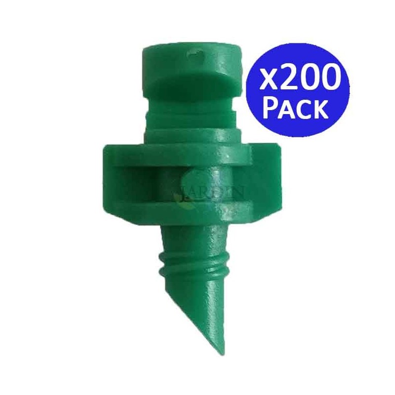 Microaspersor de riego 180º verde. Alcance 1 a 1,5 metros (Pack 200)