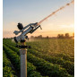 Irrigatore agricolo 1 1/4'' Jolly in metallo. Angolo di irrigazione regolabile. Portata da 17 a 29 m. Irrigatore a impulso