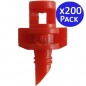 Microaspersor de riego 360º rojo. Alcance 1 a 1,5 metros (Pack 200)