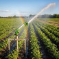 Agrar-Sprinkler Mercury Metall mit Flansch. Einstellbarer Bewässerungswinkel. Reichweite 24 bis 46 m. Impuls-Sprinkler, Bewässer