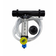 Inyector de fertilizante venturi 50Ø 12mm con llave y caudalimetro. Caudal máximo riego 12000 l/h y abono 600 litros a 3 bar