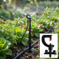 Pacote com 100 unidades de sistema de irrigação por gotejamento, microaspersor de 180º, alcance de 1,7-2 m