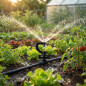 Lot de 100 Système micro-drip arroseur 360º 12 jets, Portée 2,5-3m avec Piquet Micro Stake complet 40cm + Tubing + tétine