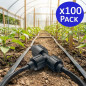 Pacote com 100 fitas de 16 mm para irrigação por gotejamento | Conectores em T para sistemas de irrigação