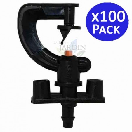 Microirrigatore per irrigazione a 180°. Gittata da 2 a 2,5 metri. 100 unità.