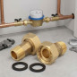 Set di raccordi per contatori d'acqua 25mm (1 1/4'' - 1'')