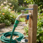 Gartenhahn mit doppeltem 3/4-Zoll-Innenauslass, 2-Wege-Außenauslass und 2-Wege-Metallverteiler