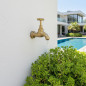 Grifo exterior con conexión roscada para manguera de 3/4'' | Grifo dorado | Grifo para jardin de latón