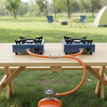 Derivacion en Y para gas 9 mm | Pack 5 Derivación en Y para Conexión de Mangueras en Gas Butano | Pieza de Conexión de laton