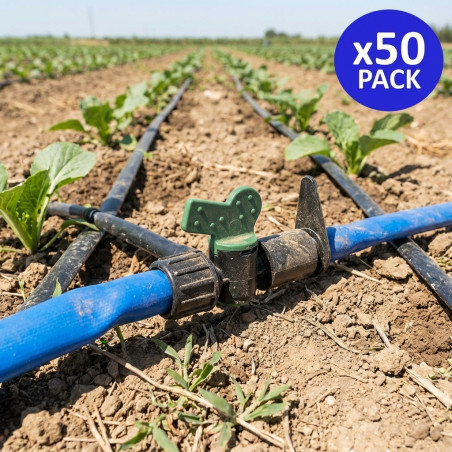 Set di 50 Valvola Tape Layflat per guaina agricola 16 mm per sistema di irrigazione