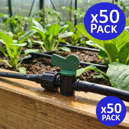 Lot de 50 Vanne cannelée 16mm pour gaine agricole 16mm pour système d'arrosage