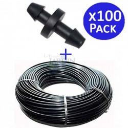 Microtubo flexible 4,5x6,5 mm negro 200 mts + 100 Enlaces microtubo