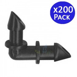 Set di 100 Gomiti per Tubo da 4 mm per Unire un Tubo da Irrigazione di 4,5 x 6,5 mm