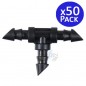Packung mit 50 Mikro-T-Stücken (4 mm) | Zum Verbinden von 4,5 x 6,5 mm Mikro-Schläuchen | Zubehör für Tropfbewässerung