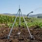 Irrigation sprinkler tripod, height adjustable