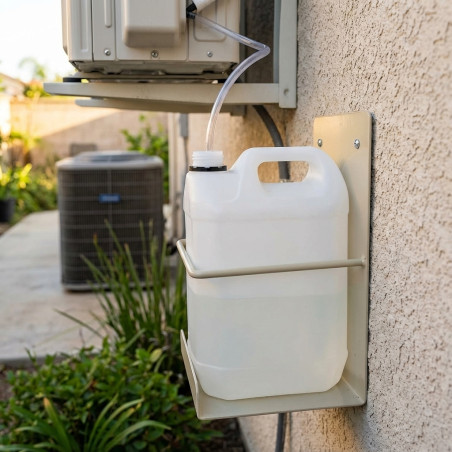 Bouteille 5 litres pour condensateur + Support mural. Utile pour la climatisation