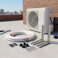 Installationskit für Mono-Split-Klimaanlage, 3 m, Kupfer 1/4'' + 3/8'', Halterung 40x40 cm