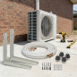 Kit di installazione per climatizzatore mono-split, 3 m, rame 1/4'' + 3/8'', supporto 40x40 cm