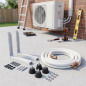 Kit di installazione per climatizzatore mono-split, 3 m, rame 1/4'' + 3/8'', supporto 40x40 cm