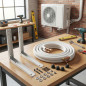Kit di installazione per climatizzatore mono-split, 3 m, rame 1/4'' + 3/8'', supporto 40x40 cm