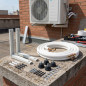 Kit di installazione per climatizzatore mono-split, 3 m, rame 1/4'' + 1/2'', supporto 40x40 cm