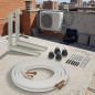 Kit di installazione per climatizzatore mono-split, 3 m, rame 1/4'' + 1/2'', supporto 40x40 cm