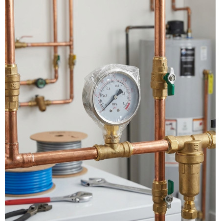 Manómetro Esfera Glicerina 0-10 Bar 1/4'' | Medidor de Presión para Fontanería | Calcula la Presión Exacta en las Tuberías