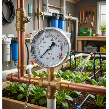 Manómetro Esfera Glicerina 0-10 Bar 1/4'' | Medidor de Presión para Fontanería | Calcula la Presión Exacta en las Tuberías