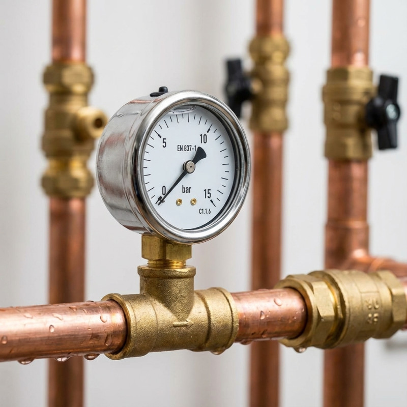 Glycerine pressure gauge 0-16 bar 1/4