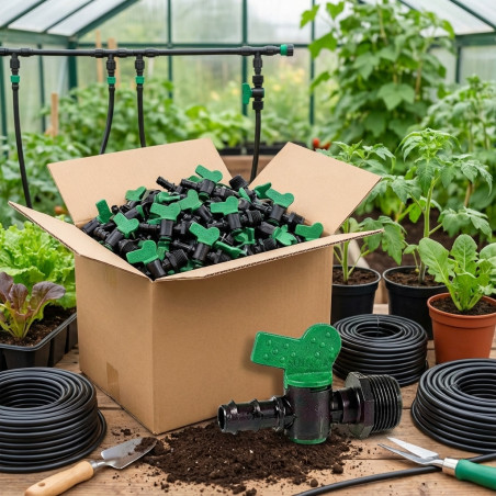 Pack de 50 Clés 20mm x 1/2'' Filetage Mâle | Valve pour irrigation goutte à goutte utilisée pour connecter un tuyau de 16mm à un