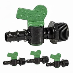 Llave Goteo 16mm x 1/2'' Macho | Pack 50 Valvula Riego por Goteo para conectar Tuberia 16mm a 1/2 Rosca Macho | Llave 16mm goteo