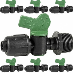 Valve d'arrêt pour ruban d'irrigation goutte à goutte 16 mm x 1/2'' | Lot de 50