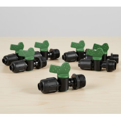 Tropfbewässerungs-Absperrventil 16 mm x 1/2 Zoll | 10er-Pack Tropfbewässerungs-Absperrventile