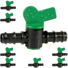 Lot de 50 Vanne cannelé 16mm pour tuyau goutte à goutte. Soupape d'arrêt pour l'irrigation goutte à goutte