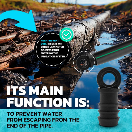 Set 20 Tappi Di Fine Linea Aerzetix Per Tubo Da Giardino 20mm - Per Sistemi Di Irrigazione A Goccia
