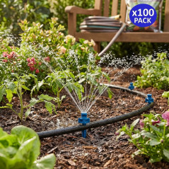 100 Stück 180º Bewässerungsdüsen für Mikrodosiersystem, Sprühkopf für Bewässerung: 1 bis 1,3 Meter