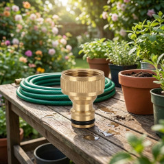 Adapter Wasserhahn 1'' Weiblich Messing | Anschluss für Bewässerungshahn | Schlauchverbinder | Innengewinde