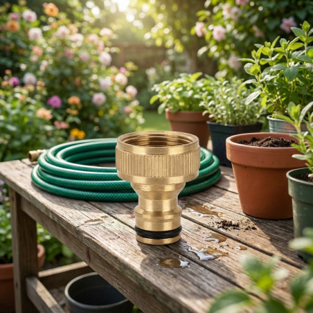 Adattatore per Rubinetto 1'' Femmina Ottone | Connessione per Rubinetto di Irrigazione | Connettore per Tubo | Filettatura Femmi