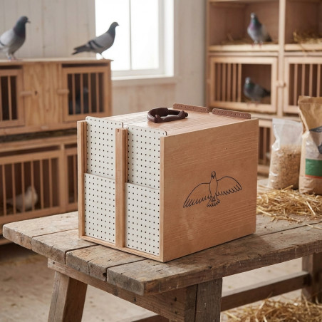 Transportbox aus Holz für Tauben, 8 Abteilungen, für Vögel, 30x40x32 cm