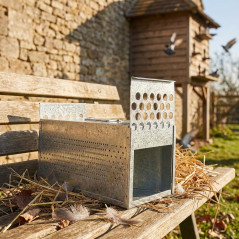 Jaula Transporte 2 Departamentos Galvanizada para Palomas, Pájaros, 14x39x15 cm - Jaula de Transporte
