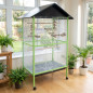Grande Cage Oiseau sur Pied Volière Canaries Perroquet Grosses Perruches Cacatoès Ara Cage Oiseaux avec Support 90x60x175 cm