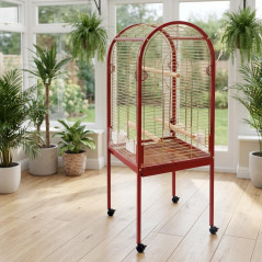 Grande Cage Oiseau sur Pied Volière Canaries Perroquet Grosses Perruches Cacatoès Ara Cage Oiseaux avec Support 54x54x155 cm