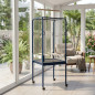 Grande Cage Oiseau sur Pied Volière Canaries Perroquet Grosses Perruches Cacatoès Ara Cage Oiseaux avec Support 54x54x150 cm