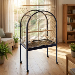 Grande Cage Oiseau sur Pied Volière Canaries Perroquet Grosses Perruches Cacatoès Ara Cage Oiseaux avec Support 85x54x155 cm