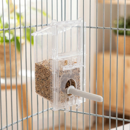 Kunststoff-Futtertrichter für Vögel, 250 g | Käfigfutterspender